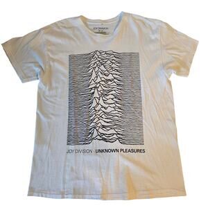 Joy Division Unknown Pleasures Distressed Graphic Tee White MD/LG